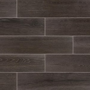 Kingsborough Midnight 8 in. x 36 in. Glazed Ceramic Wood Look Floor and Wall Tile (14.88 sq. ft./Case)