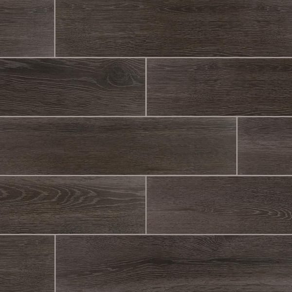 Daltile Kingsborough Midnight 8 in. x 36 in. Glazed Ceramic Wood Look Floor and Wall Tile (14.88 sq. ft./Case)