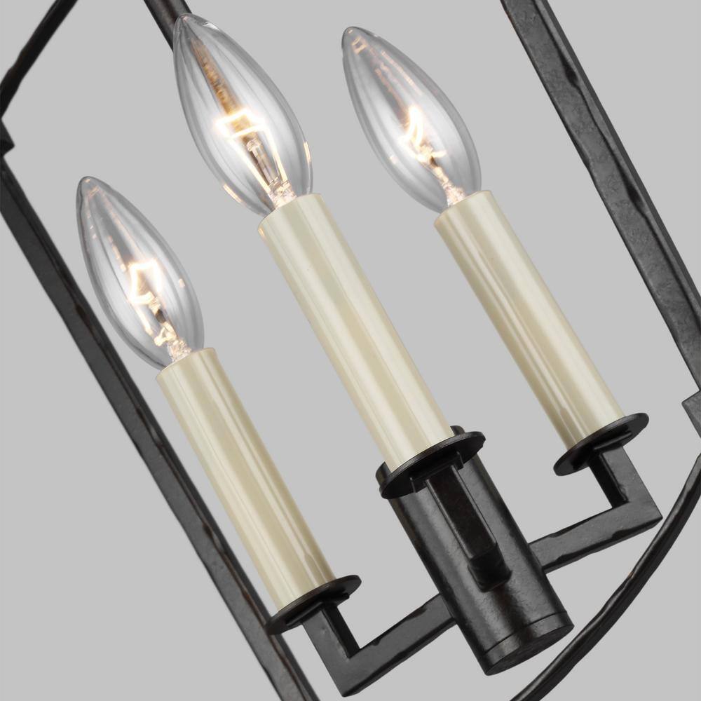 Mini Black Smith Steel 3-Light Industrial Chandelier
