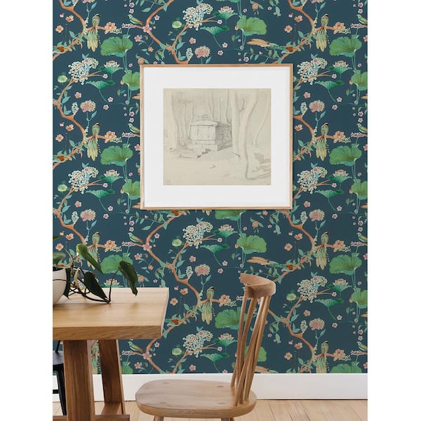 Asa Blue Whimsical Trail Wallpaper Sample