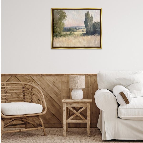 Tranquil Abstract Countryside by Petal Prints Design Gold Floater Frame Nature Graphic Art Print 25 in. x 31 in.