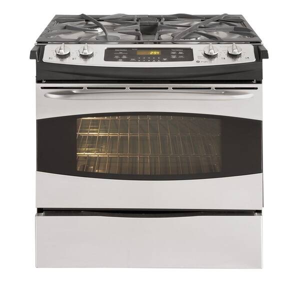 GE 4.1 cu. ft. Slide-In Gas Range with Self-Cleaning Oven in Stainless Steel