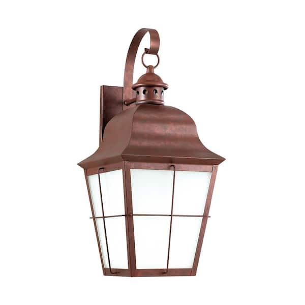 Generation Lighting Chatham 1-Light Weathered Copper Outdoor 21 in. Wall Lantern Sconce