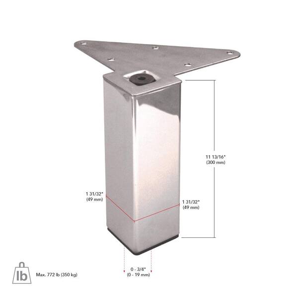 NEW Metal Chrome Furniture Legs/Feet 50 mm Height Available in Pack of 4,8 or 12 