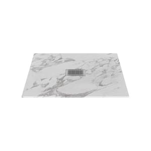 48 in. L x 34 in. W x 1.125 in. H Alcove Composite Shower Pan Base with Center Drain in Carrara Slate