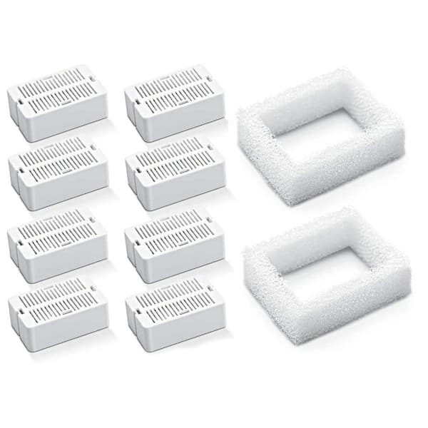 Cat Fountain Replacement Carbon Foam Filters Eco-Friendly for Ceramic and Stainless Steel Pet Water Fountain 8+2-Pack