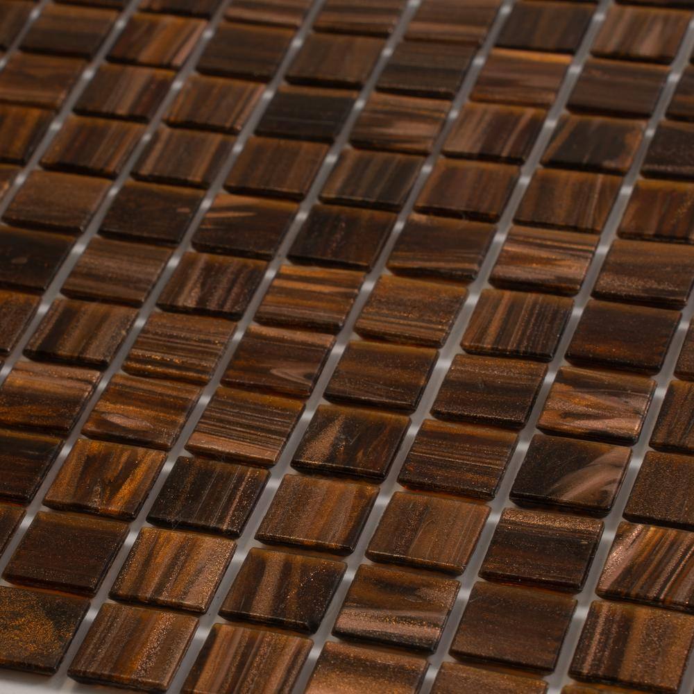 Celestial Bronze 12" x 12" Glass Mosaic Wall and Floor Tile