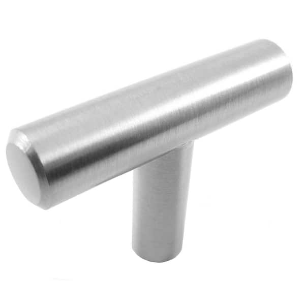 Modern 2 in. Satin Nickel Steel Bar Cabinet Knob (10-Pack)
