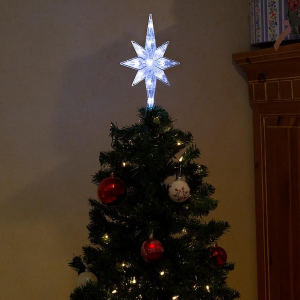 Star Christmas Tree Topper with Cool White LED Lights