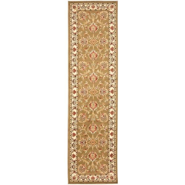 SAFAVIEH Lyndhurst Green/Ivory 2 ft. x 16 ft. Border Floral Geometric Runner Rug