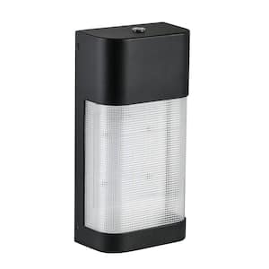 19-Watt Black Outdoor Integrated LED Classic Wall Pack Light with Dusk to Dawn Control
