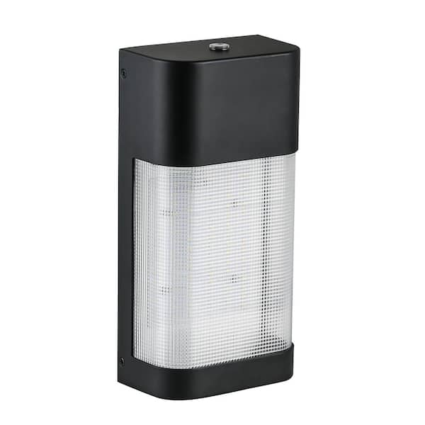 Commercial Electric 19-Watt Black Outdoor Integrated LED Classic Wall Pack Light with Dusk to Dawn Control
