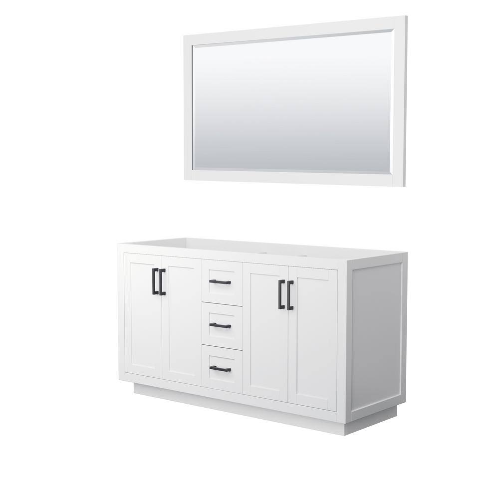 Miranda 59.25 in. W x 21.75 in. D Double Bath Vanity Cabinet Only with Mirror in White price history on PriceWatchPro