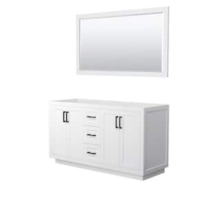 Miranda 59.25 in. W x 21.75 in. D Double Bath Vanity Cabinet Only with Mirror in White