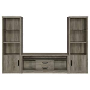 Burke 3-piece Gray Driftwood Entertainment Center Fits TV's up to 65 in.
