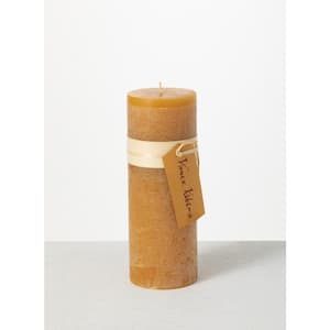 9 in. Brown Sugar Timber Pillar Candle