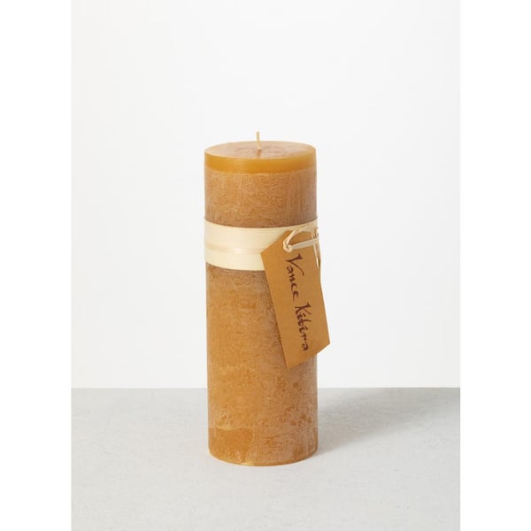 Vance Kitira 9 in. Brown Sugar Timber Pillar Candle