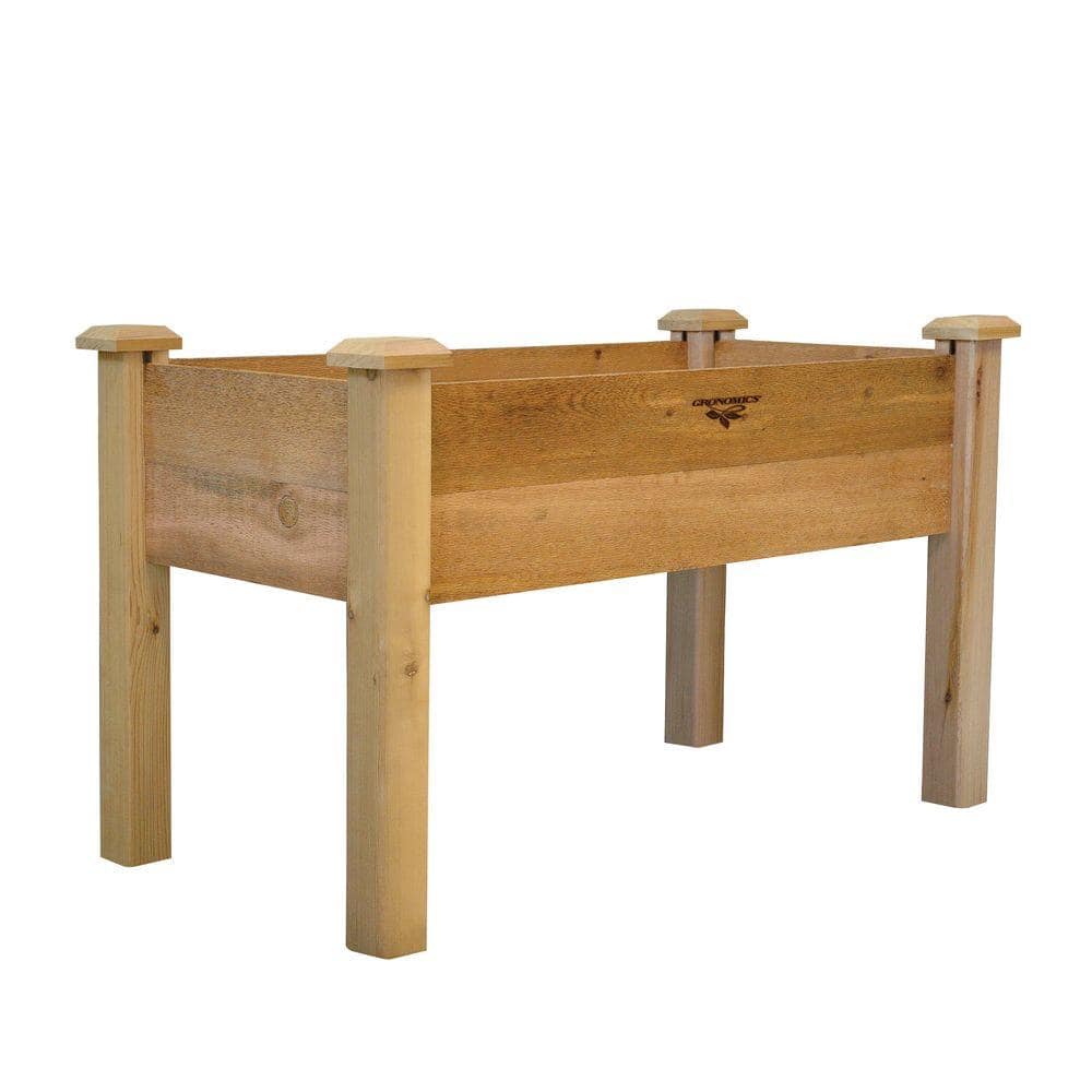 Western Red Cedar Rectangular Elevated Garden Bed 48 x 24 x 32 Inches