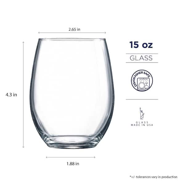Stemless Wine Glass 4 pack - Highly Durable and Perfectly Sized