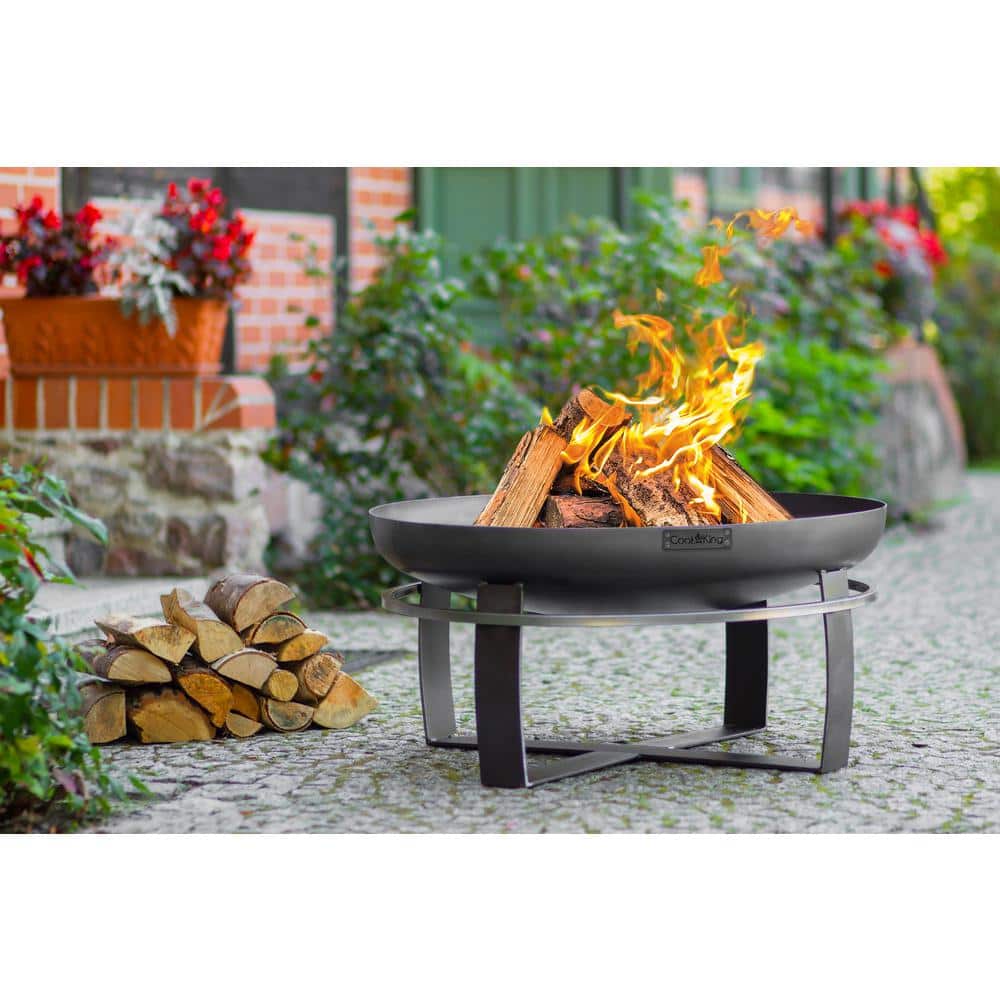 Cook King 31.5" Black Steel Round Wood Burning Fire Pit