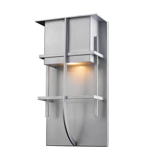 Unbranded Stillwater 14-Watt 14.75 in. Silver Integrated LED Aluminum Hardwired Outdoor Weather Resistant Barn Wall Sconce Light