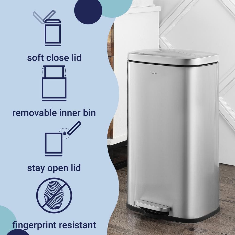 Curtis 8-Gallon Stainless Steel Step-Open Trash Can