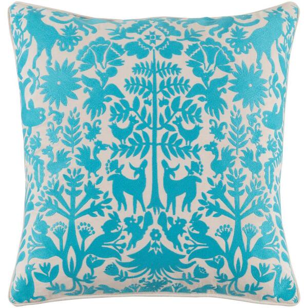 Artistic Weavers Larosa Teal Geometric Polyester 18 in. x 18 in. Throw Pillow