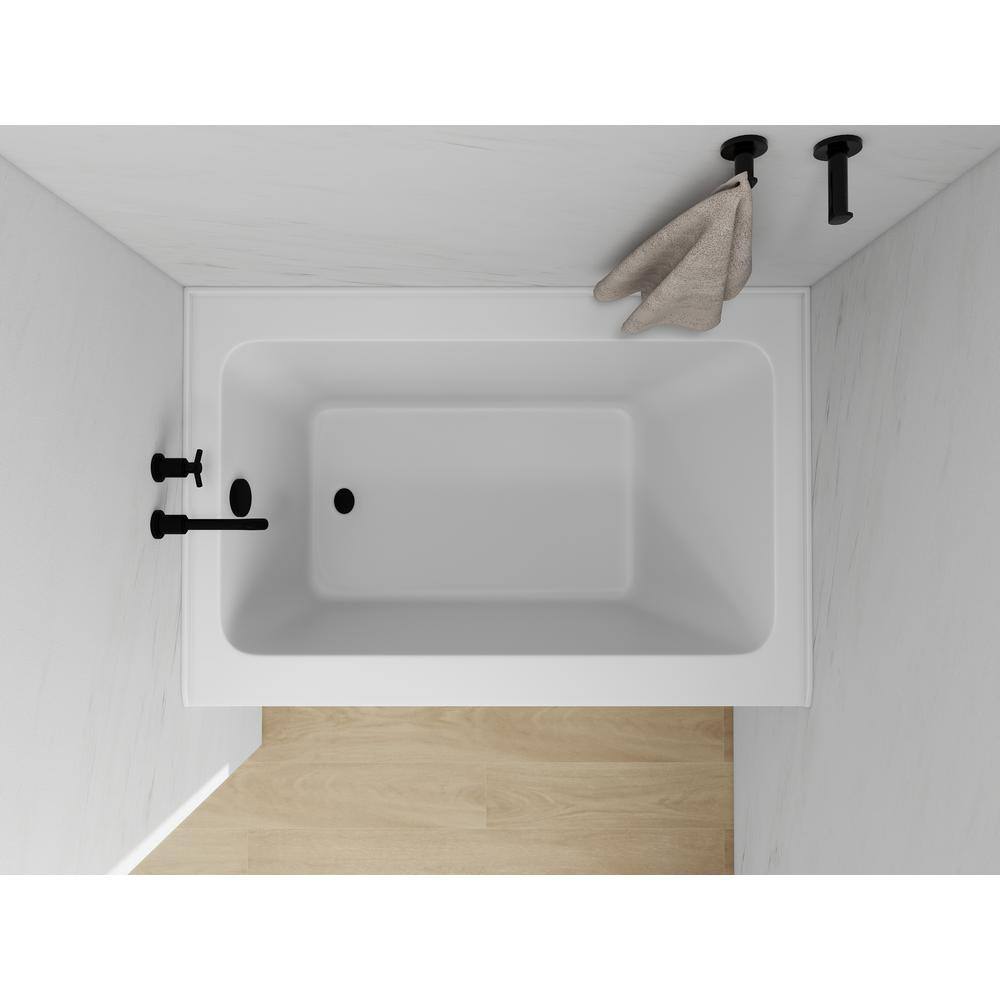 White Acrylic Alcove Skirt Bathtub with Left Drain
