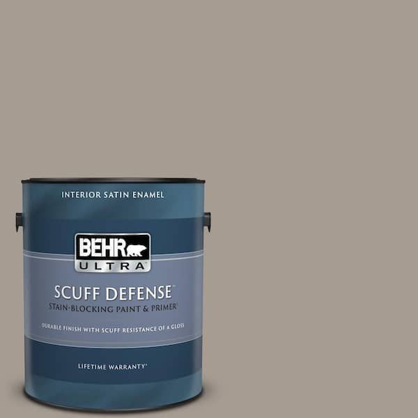 BEHR ULTRA 1 gal. #N200-4 Rustic Taupe Extra Durable Satin Enamel Interior Paint & Primer