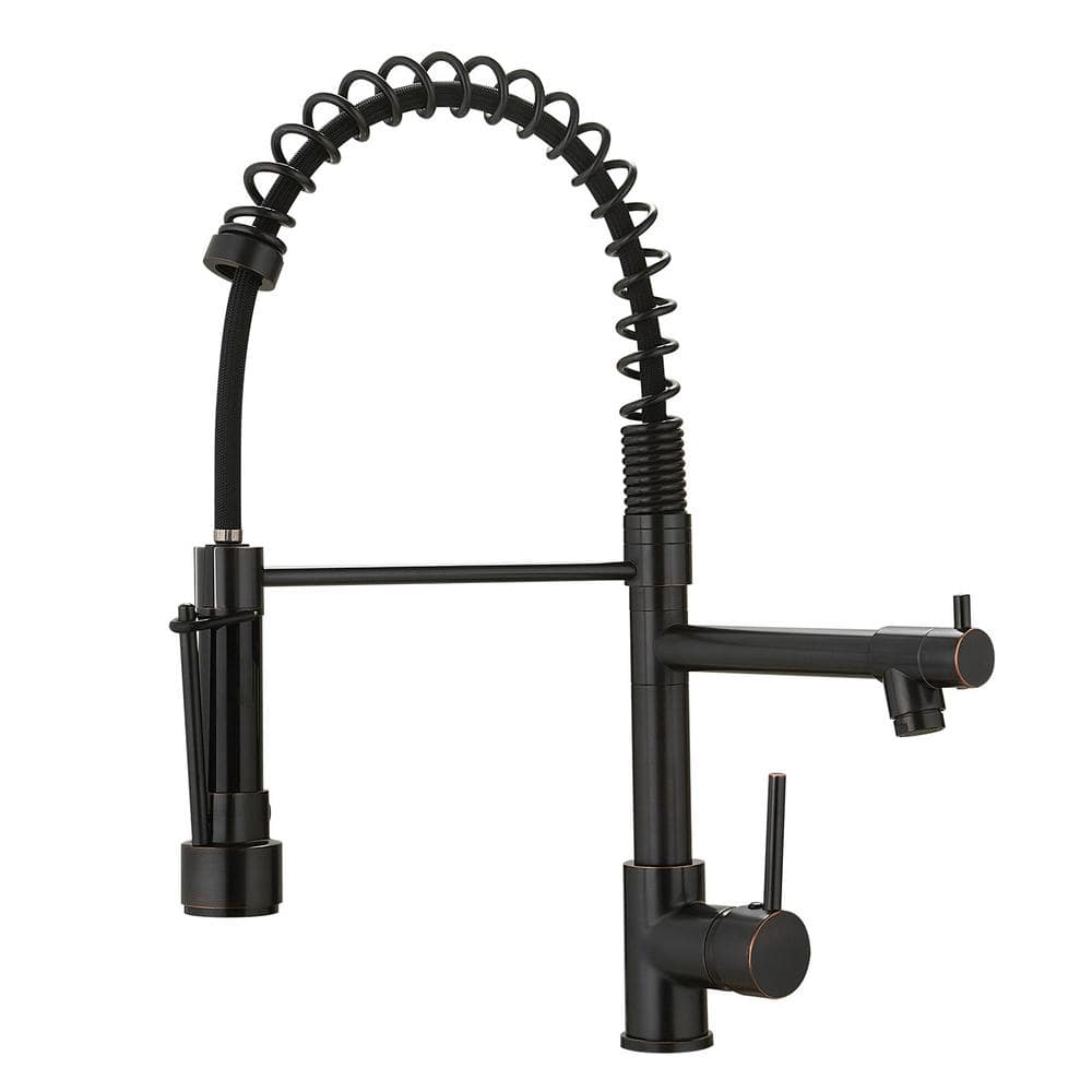 Single Handle Pull Down Sprayer Kitchen Faucet with 360° Rotation and Lock