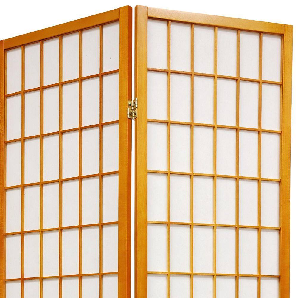 Honey 4-Panel Shoji Folding Room Divider