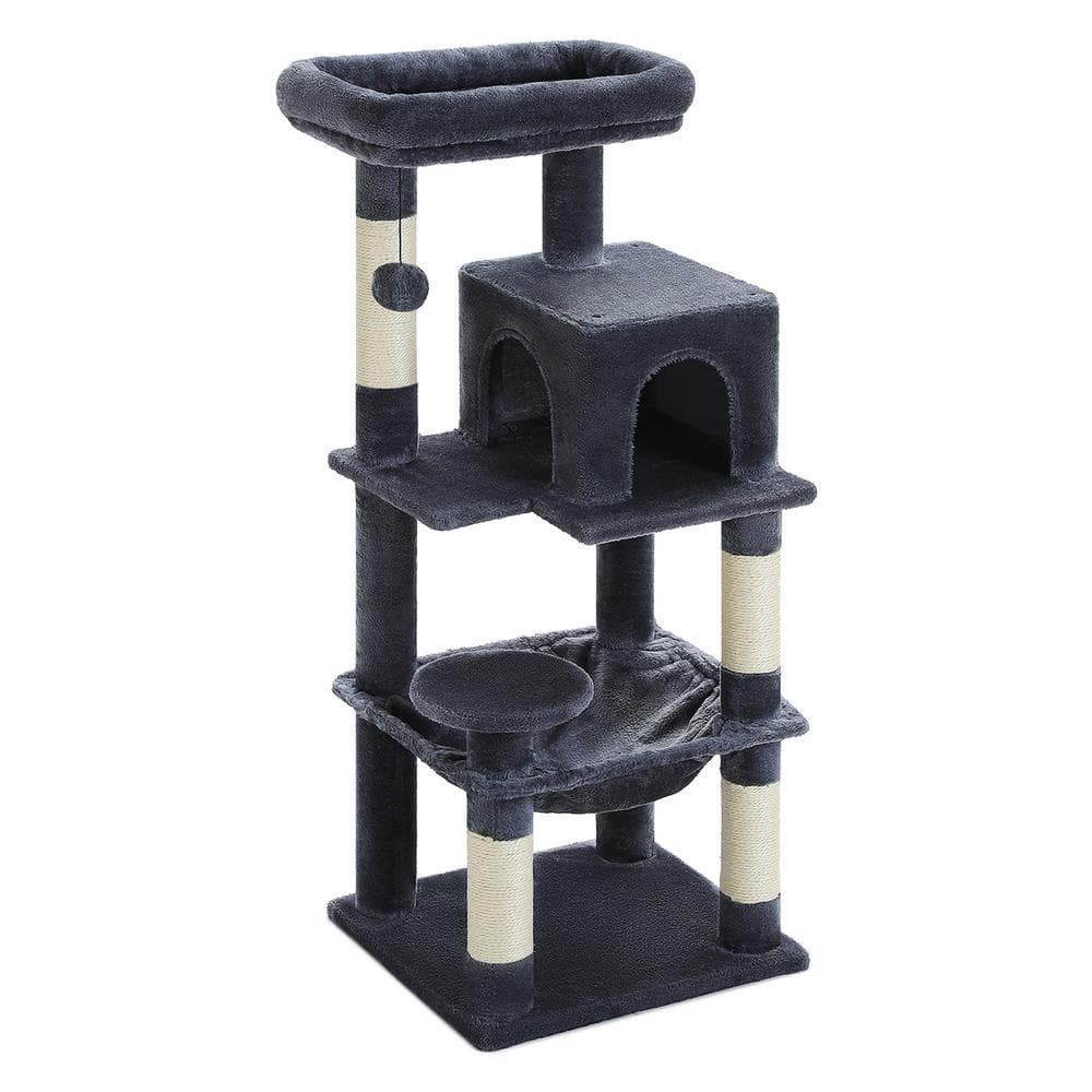 45.7 in. Cat Tree for Indoor Cats, 5-Level Cat Tower for Large Cats with Metal Frame in Dark Grey