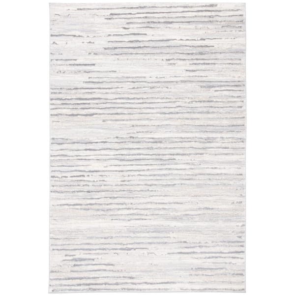 Lagoon Gray/Dark Gray 4 ft. x 6 ft. Striped Distressed Area Rug