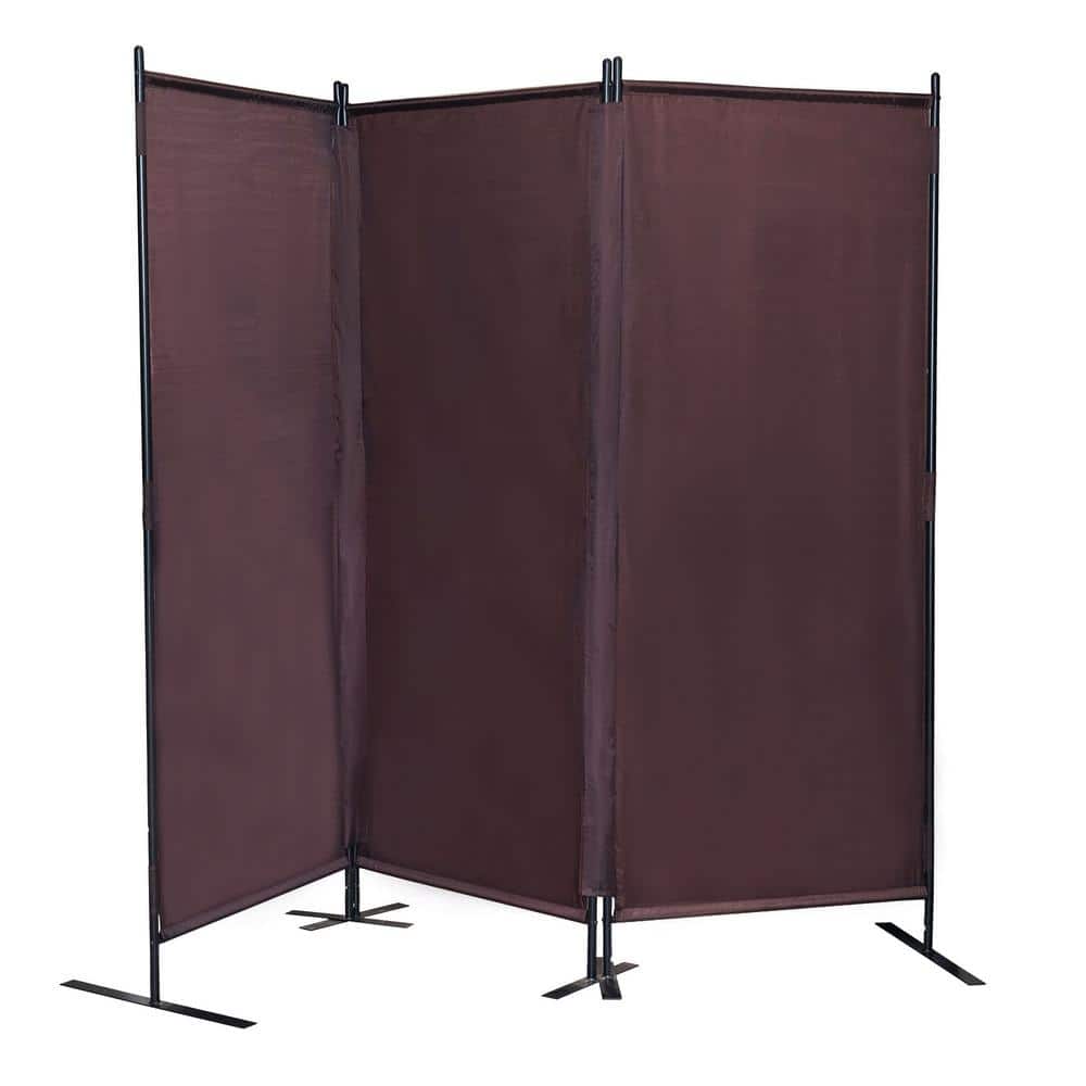 6 ft. 3-Panel Portable Room Divider Folding Privacy Screen with Metal Stand