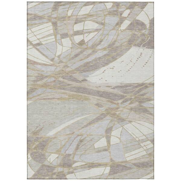 Chantille Machine Washable Indoor/Outdoor Abstract ACN2862 Ivory 9 ft. x 12 ft. Area Rug