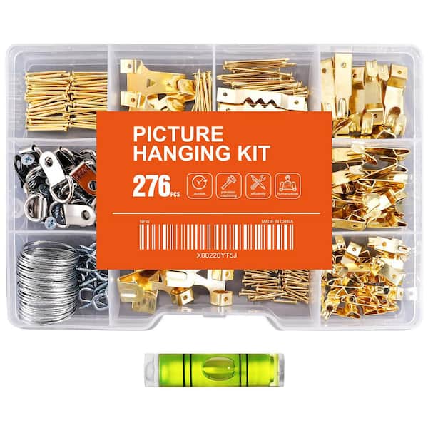 276-Piece Picture Hanging Kit, Heavy Duty Frame Hooks Assortment for Frames Mounting