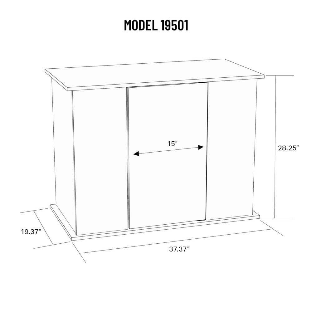 Black Contemporary Solid Top Aquarium Stand Cabinet