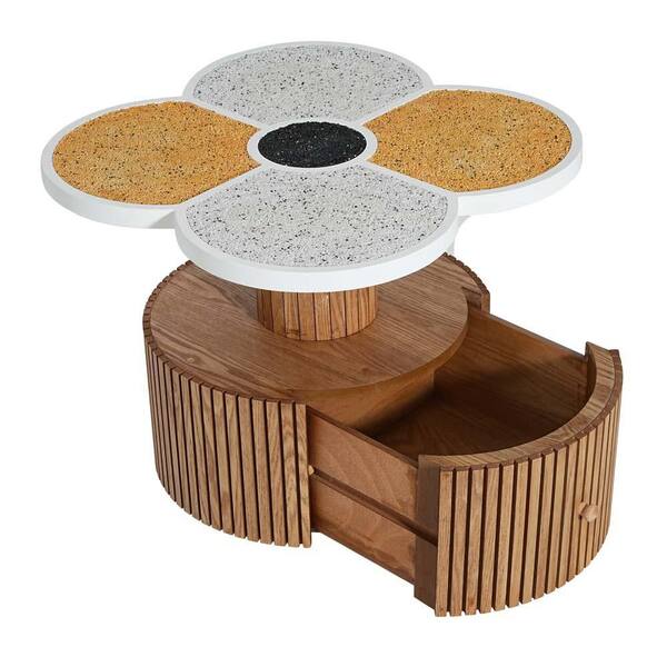 Outdoor Side Table, Patio End Table, Unique Four-Leaf Clover