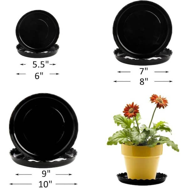 15 Pieces Plastic Plant Saucer Set YNLIN192 - The Home Depot