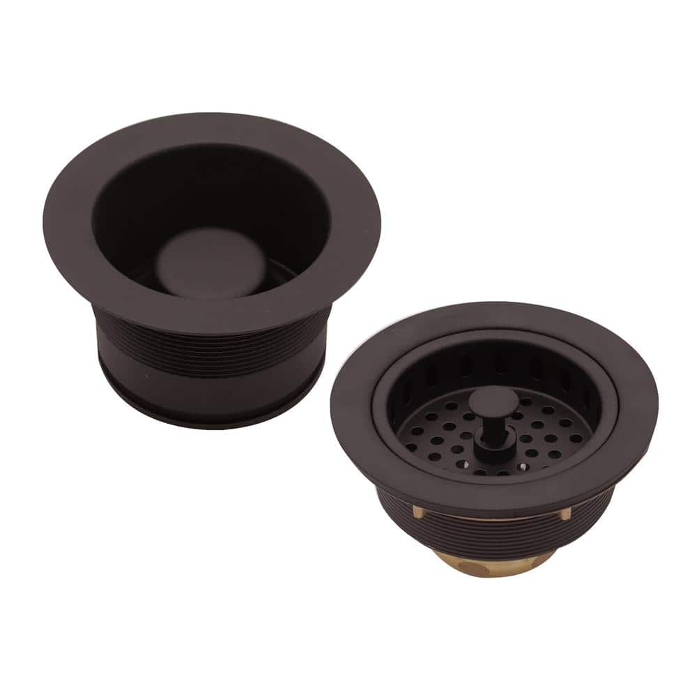 Westbrass COMBO PACK 3-1/2 in. Post Style Kitchen Sink Strainer and Waste  Disposal Drain Flange with Stopper, Oil Rubbed Bronze CO2185-12 The Home  Depot