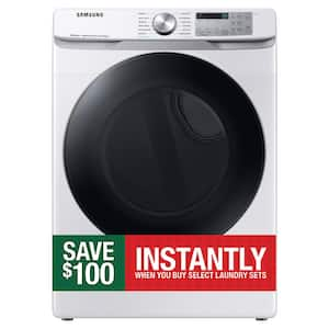 7.5 cu. ft. Smart Stackable Vented Electric Dryer with Steam Sanitize+ in White