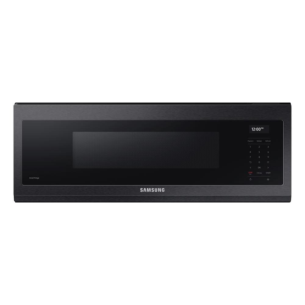 Samsung 30 in. 1.1 cu. ft. Fingerprint Resistant Black Stainless Steel 1100-Watt Over the Range Microwave with 550 CFM