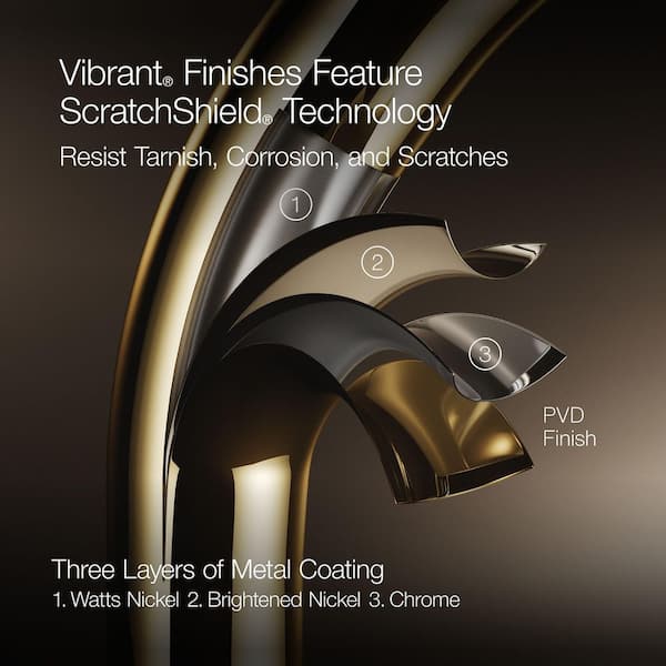 Artifacts 1 Handle Pull Down Sprayer Kitchen Faucet with Secure Docking in Vibrant Brushed Moderne Brass