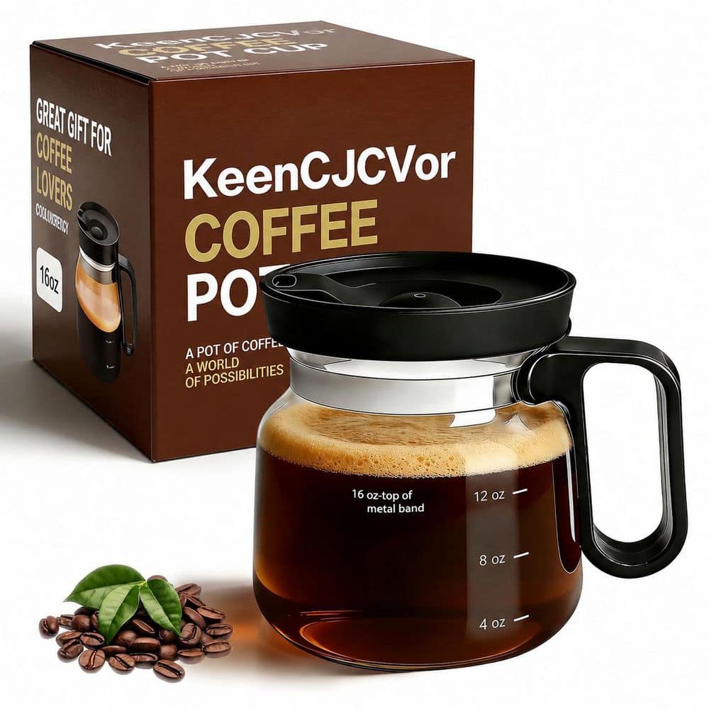16 oz Clear Glass Coffee Pot Mug with Spill Proof Lid Heatproof Carafe Style Cup for Hot or Cold Drinks 1 Pack price history on PriceWatchPro