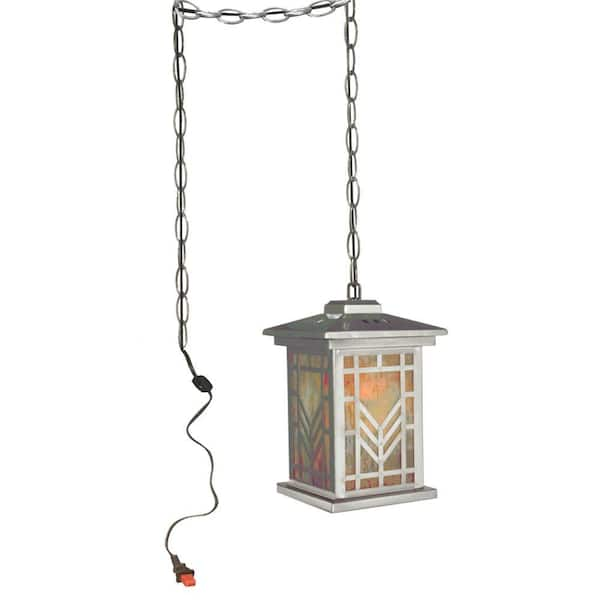 Springdale Lighting Aurora 1-Light Silver Hanging Mini Pendant Lamp