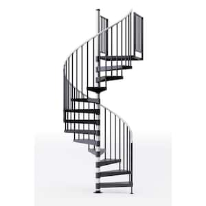 Reroute Prime Interior 60in Diameter, Fits Height 110.5in - 123.5in, 2 42in Tall Platform Rails Spiral Staircase Kit