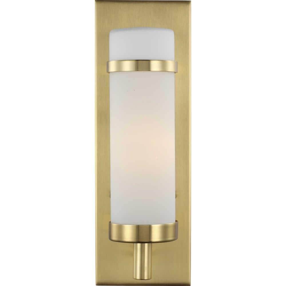 Hartwick Satin Brass Dimmable Wall Sconce with Etched Opal Glass