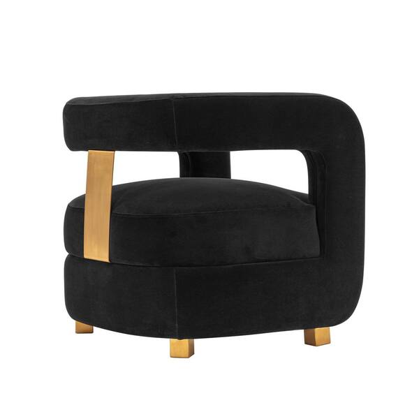 Manhattan Comfort Modern Amirah Velvet Accent Chair in Black - Set of 2 Manhattan Comfort Modern Amirah Velvet Accent Chair in Black - Set of 2
