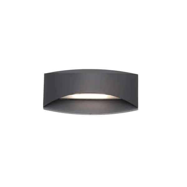 Greeleyville 5 in. 2-Light Sand Black Integrated LED Outdoor Wall Light Lantern Sconce with Frosted Glass