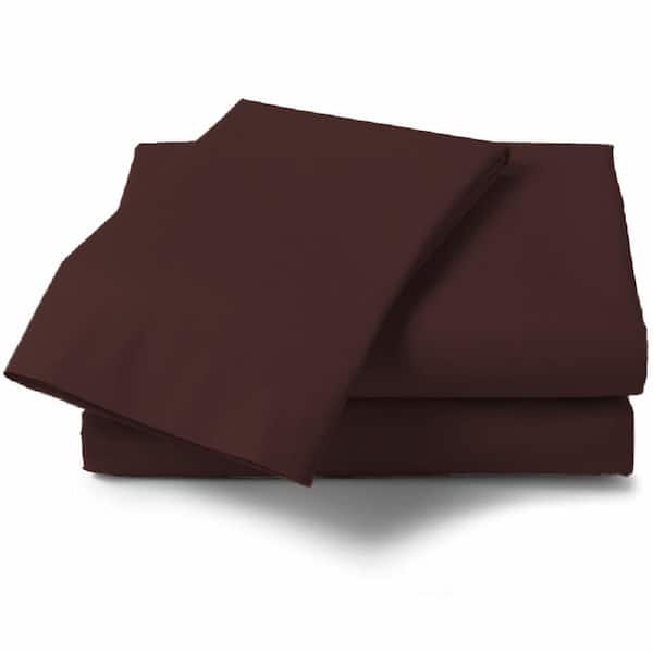 CONTEXT Soft Wrinkle Free 2-Piece Brown Color Microfiber Twin Size Bed Sheet Set with Pillow Cover